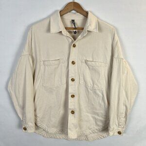 Vuori Shirt Jacket Women’s XS/S Beige Mackenzie Relaxed Fit Button Up Shacket